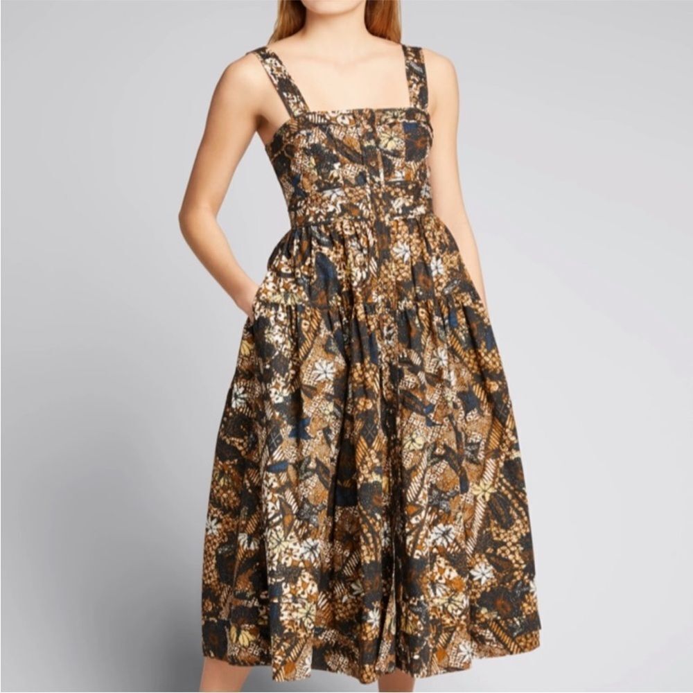 Ulla Johnson Isabela Square-Neck Midi Dress, 4